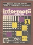 Cumpara ieftin Centrul de organizare si calcul Bucuresti - Informatii tehnico-economice 1988 - Industria laptelui