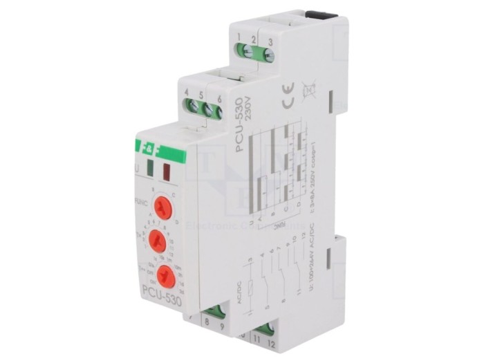 Timer programabil 0,1s-24zile, 250VAC/8A