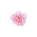 Floare din organza cu margele pentru cusut sau lipit pe haine, diametru 4.5 cm, Roz deschis