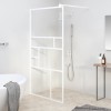 Paravan Dus Walk-in vidaXL, Sticla ESG 5mm, 115x195cm, Alb, Profil Aluminiu Reglabil, Bara Sustinere 70-120cm