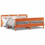Cumpara ieftin Cadru de pat fara saltea, maro ceruit 200x200 cm lemn masiv pin