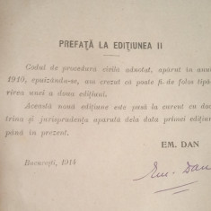 Cod Procedură Civila adnotat (Em. Dan, Advocat, ed. IIa, 1914)
