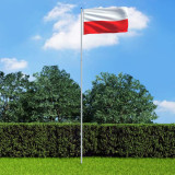 Drapel Polonia și st&acirc;lp din aluminiu 6 m, vidaXL