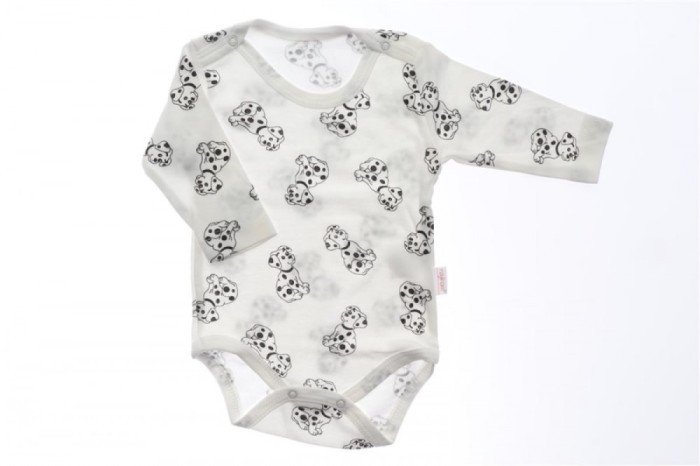 Body bebelusi maneca lunga alb catelusi bumbac 0-9 luni