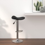 VidaXL Scaun de bar, negru, oțel cromat și piele ecologică