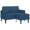 VidaXL Canapea 2 locuri cu șezlong &icirc;n formă L țesătură albastră 125 cm 4107066