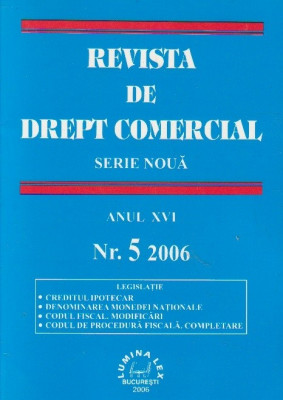 Revista de Drept Comercial, Anul XVI, Nr. 5/2006 foto
