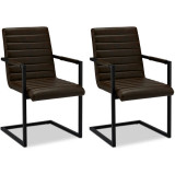 Set of 2 Dark Brown Dining Chairs Fanny