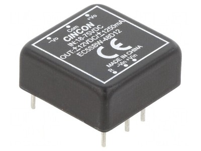 Convertor DC/DC 30W 18-75V la 12V/-12V EC5SBW-48D12 foto