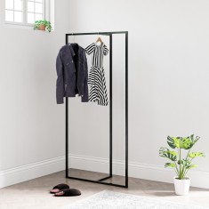 Suport haine Hurdal 160x80x32cm negru [en.casa] HausGarden Leisure foto
