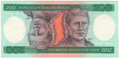 SV * Brazilia 200 CRUZEIROS 1984 * UNC foto