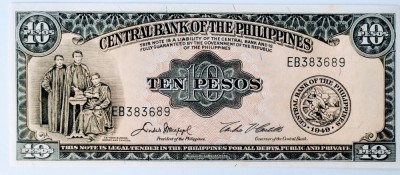 PHILIPPINES 10PESOS 1949 P136c UNC foto