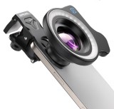 Cumpara ieftin Obiectiv macro APEXEL 100X Ultra pentru smartphone, cu lumină LED circulară integrată, compatibil iPhone, Samsung, Pixel și alte telefoane, livrar