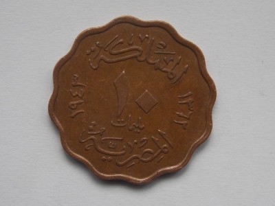 10 MILLIEMES 1943 EGIPT-XF foto