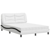 Cumpara ieftin Pat cu saltea, Hvar, alb si negru, 120x200 cm, piele ecologica