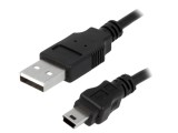 Cablu USB 2.0 A la B Mini, 3m, Nichelat, Negru