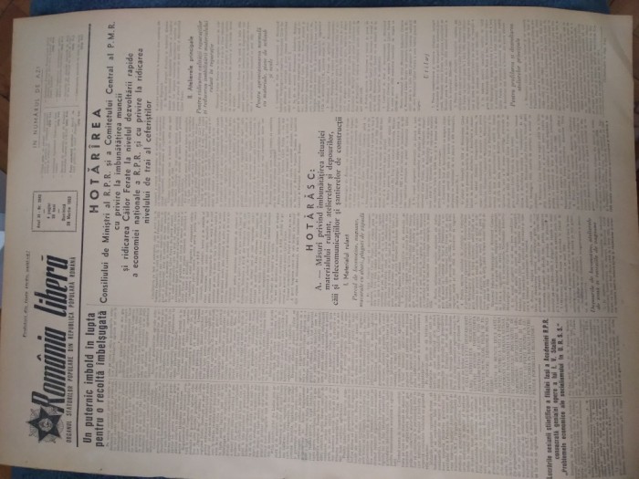 ZIAR ROMANIA LIBERA 29 MARTIE 1953