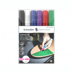 Marker cu vopsea acrilică Paint-It 320 4 mm Schneider 6 buc/set 1 foto