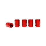 Ornamente capacele valve Hexagonal din aluminiu 5buc - Rosu Garage AutoRide