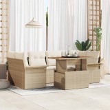Cumpara ieftin Set de canapele pentru grădină cu pernă 7 pcs bej și crem