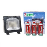 Pachet incalzitor si arzator portabil pentru camping, aprindere piezo + 3 butelii, 410ml / ZTS 5622_1