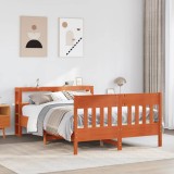 VidaXL Cadru de pat fără saltea, maro ceruit 140x200 cm lemn masiv pin