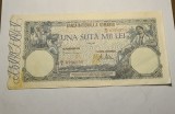 Bancnota 100000 Lei 1947 Mai XF Rara - Bancnote Romanesti