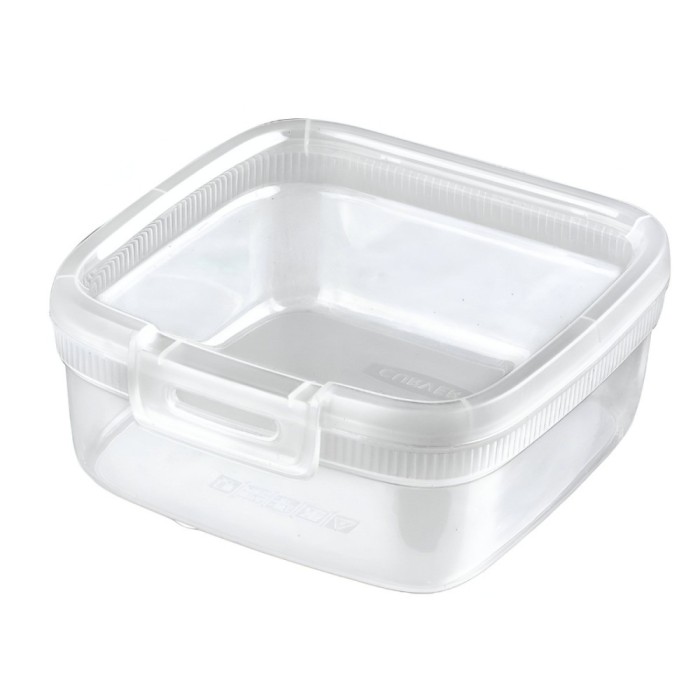 Caserola alimente, Snap Box, plastic, patrata, transparenta, 0.9 L