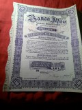 Actiune Banca Ilfov 1945 Titlu pt 10 Actiuni 5000 lei mstampile , semnaturi , timbru sec , cupoane