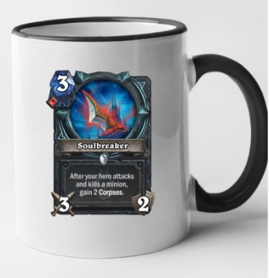 Cana maner negru personalizata HearthStone - Soulbreaker, INOVATIX&amp;reg;. 330ml foto