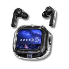 Casti Wireless Bluetooth 5.4, Touchscreen, Anulare Zgomot, Localizare, Apeluri, Control Foto, Asistent Vocal, In-ear, Microfon HD, Waterproof, Negru