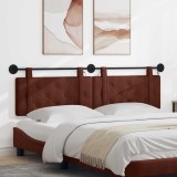 vidaXL Tăblie de pat suspendată Cu lumină LED Maro Lucios PU antic 3424244