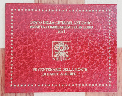 M01 Vatican 2 Euro 2021 Dante Alighieri km 544 UNC foto