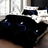 Lenjerie pat dublu,bumbac finet,6 piese,cearceaf normal 220x240cm, cearceaf pilota 200x220cm, 2 fete de perna 50x70, 2 fete de perna 70x70-M362
