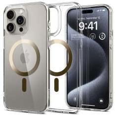 Husa iPhone 15 Pro Spigen Ultra Hybrid MagSafe, auriu foto