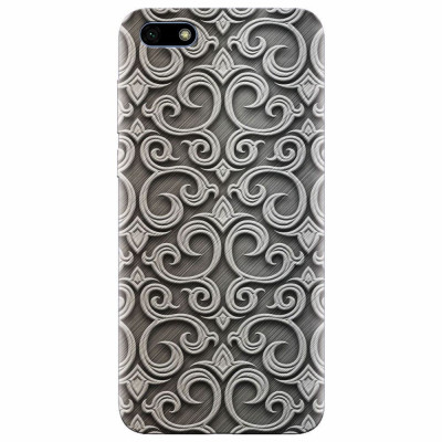 Husa silicon pentru Huawei Y5 2018, Baroque Silver Pattern foto