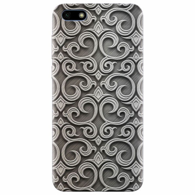 Husa silicon pentru Huawei Y5 Prime 2018, Baroque Silver Pattern foto