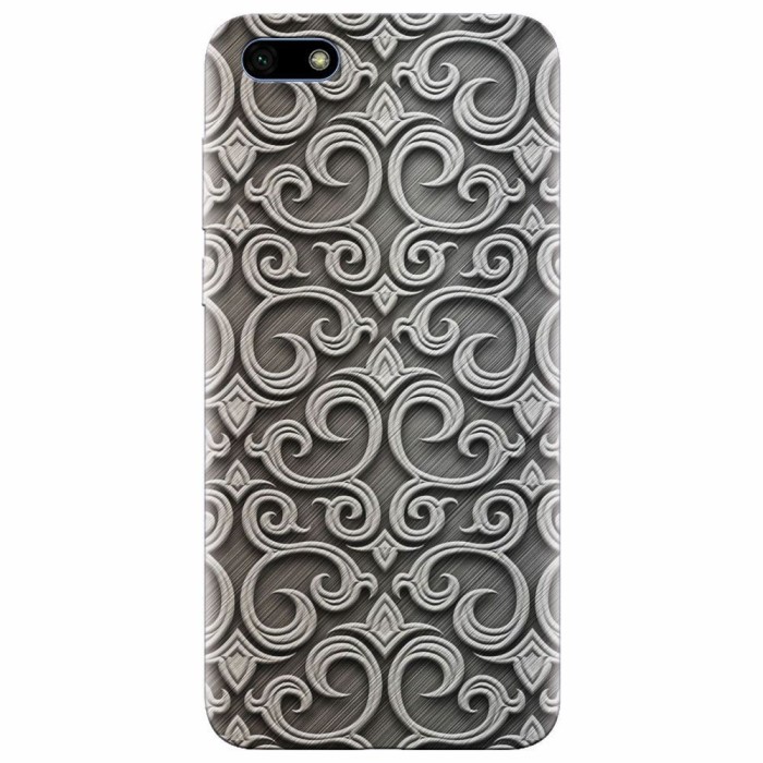 Husa silicon pentru Huawei Y5 Prime 2018, Baroque Silver Pattern