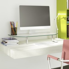 Suport de monitor, 60x26x8,6 cm, transparent, sticlă