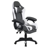 Cumpara ieftin Scaun gaming cu iluminare led negru alb Jovela 65x65x124 cm