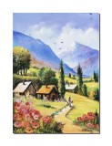 Cumpara ieftin Tablou peisaj din natura pictat manual, O zi minunata, 70x50cm pictura ulei pe panza