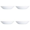 Set farfurii 4 piese, farfurii adanci, opal, albe, diametru 20 cm