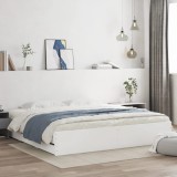 VidaXL Cadru de pat cu sertare alb 200x200 cm lemn prelucrat