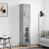 Dulap &icirc;nalt, gri beton, 34,5x34x180 cm, lemn prelucrat