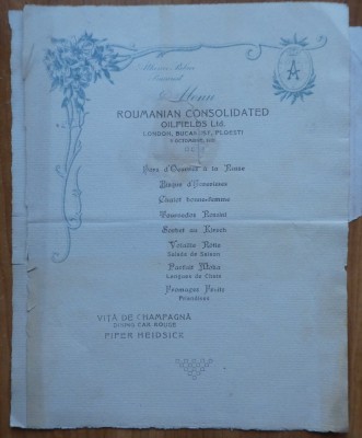 2 meniuri romanesti; Athenee Palace, ambele din 1921 foto