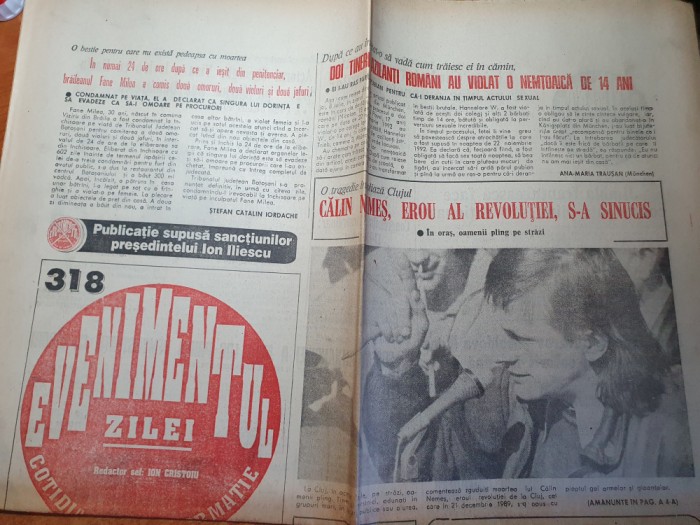 evenimentul zilei 10 iulie 1993-calin nemes,eroul revolutiei s-a sinucis