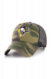 47brand sapca NHL Pittsburgh Penguins culoarea verde, modelator, H-CBRAN15GWP-CM, 47 Brand