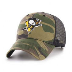 47brand sapca NHL Pittsburgh Penguins culoarea verde, modelator, H-CBRAN15GWP-CM