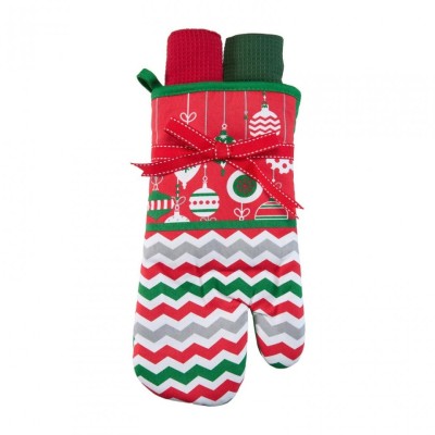 SET MANUSA 3 PIESE CRACIUN ROSU foto