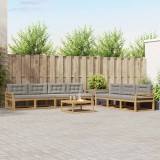 vidaXL Set de canapele de exterior cu pernă 7 pcs Alb și gri deschis 3386165